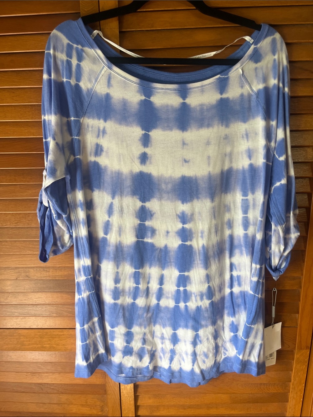 Calvin Klein Tie-Dye Women's Top Relaxed Scoop Neck NWT size Large